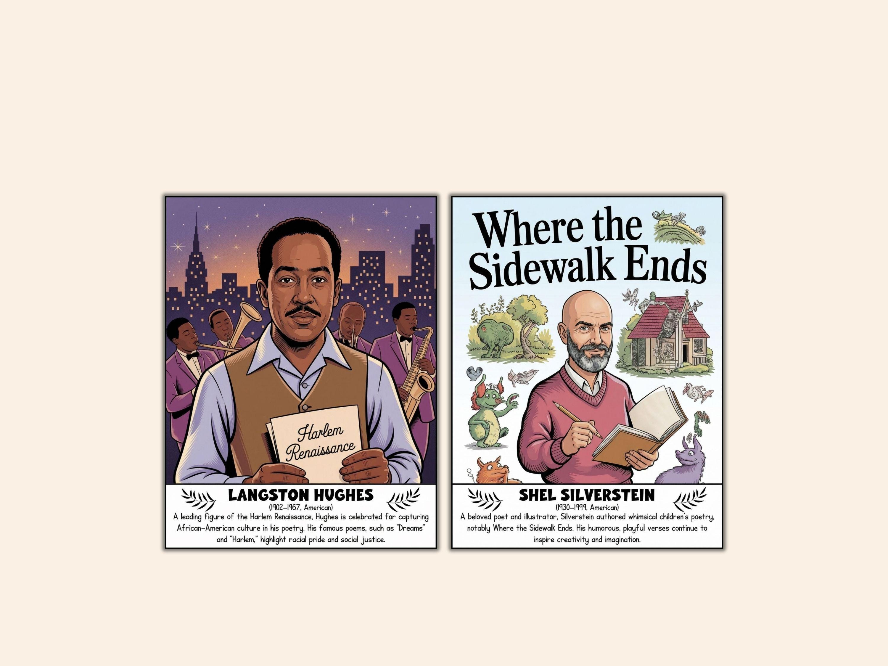 National Poetry Month Classroom Decor | Famous Poets Biography Posters ...