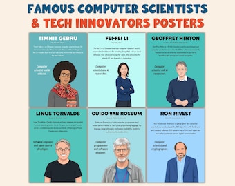 Computer Scientists & Tech Innovators Posters | STEM Careers Classroom Decor | Coding Programming AI Cybersecurity Databases Networking Set