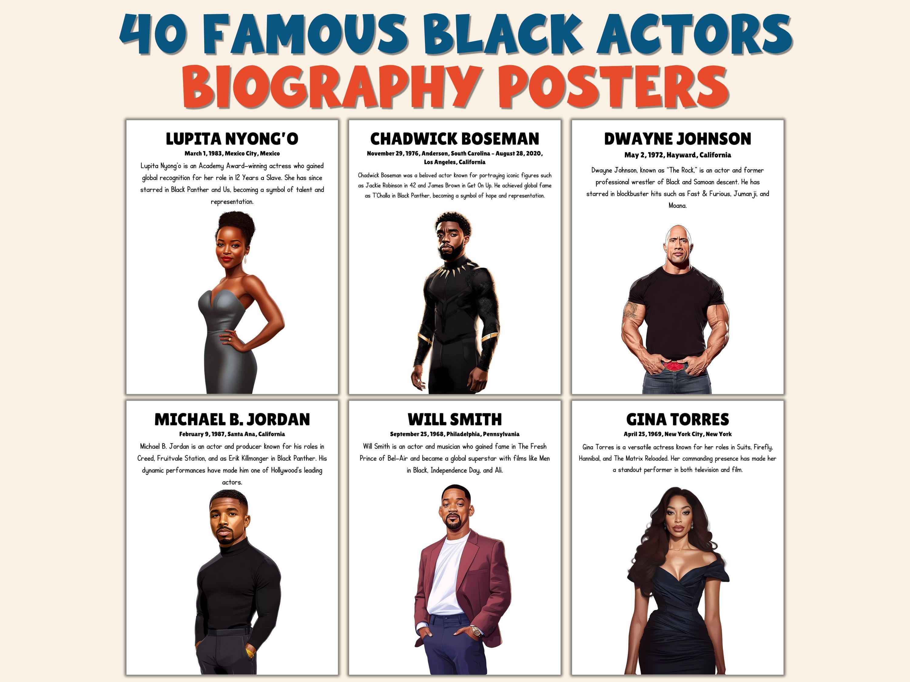 40 Famous Black Actors Biography Posters | Black History Month Classroom  Decor | African American Role Models Bulletin Board | BHM Display - Etsy