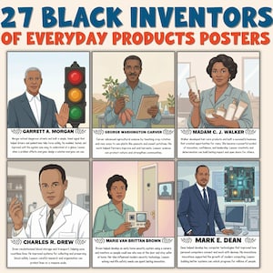 27 Black Inventors Posters, STEM Inventions, Science Classroom Decor, Growth Mindset, Engineering History, Black History, Instant Download