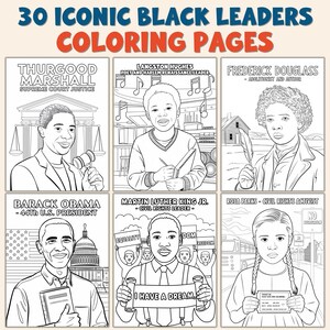 30 Black History Month Leaders Coloring Pages | BHM Coloring Sheets for Classroom Activities, African American History Art Printable