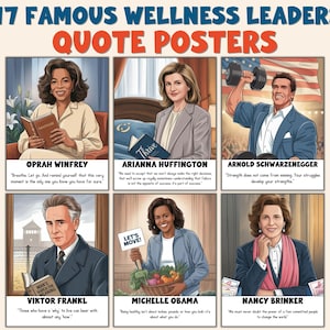 Health Wellness Quote Posters National Wellness Month SEL Classroom Decor Mindfulness Mental Health Nutrition Fitness Inspirational Quotes