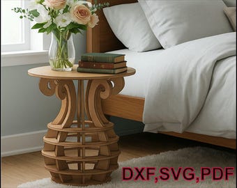 CNC Wooden Pumpkin Table: Laser Cut Accent Table, Unique Home Decor