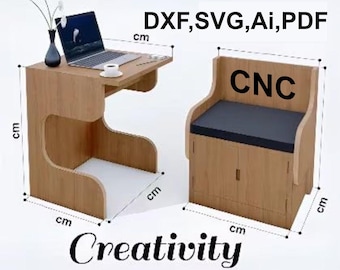 Foldable Wooden Computer Desk with Chair: Compact Home Office Furniture