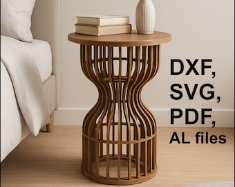 CNC Wooden Side Table: Modern Accent End Table