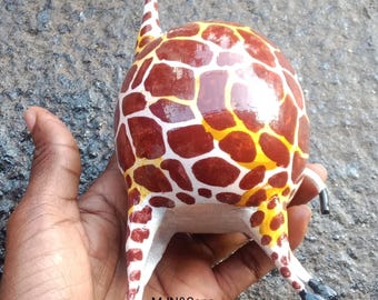 2 Whimsical hand-painted decorative giraffe figurine Candle-holders