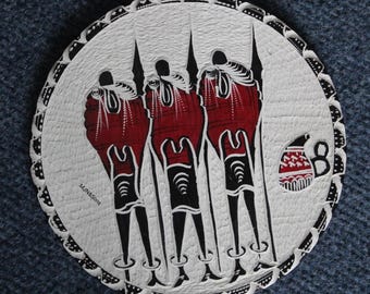 10 X 10 Inch White Maasai Soapstone Decor Display Plate