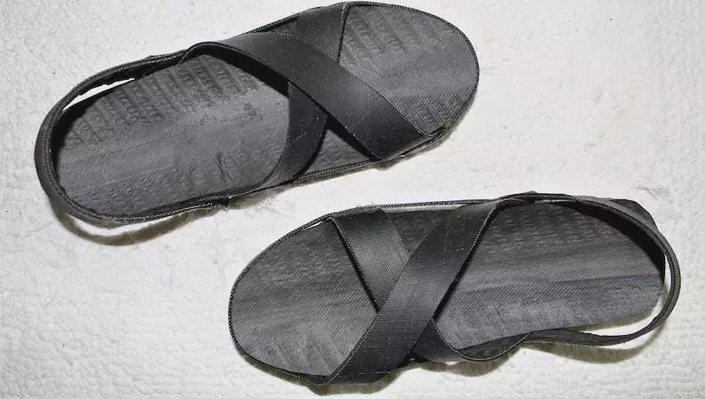 Maasai Handmade unisex Recycled Tire/Tyre Akala Sandals 9 to 10 Maasai Handmade Men main image 3