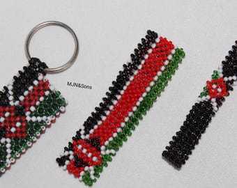 Kenyan Set of Keyring, Large & Medium Bracelets