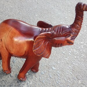 An 11 long Inch long Rosewood Hand carved Display Elephant image 5
