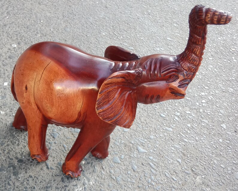 An 11 long Inch long Rosewood Hand carved Display Elephant image 5
