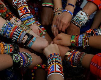 25 Assortments of African Handmade Beaded Bracelets