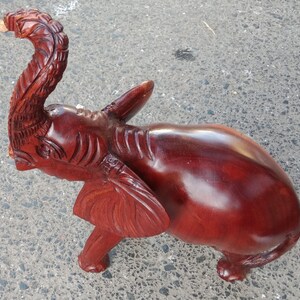 An 11 long Inch long Rosewood Hand carved Display Elephant image 6