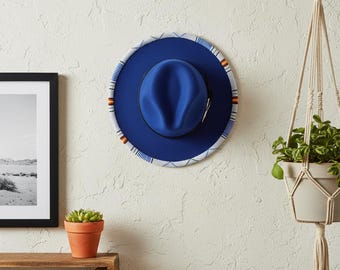 Blue Fedora Hat: African Masai Beaded Summer Fashion