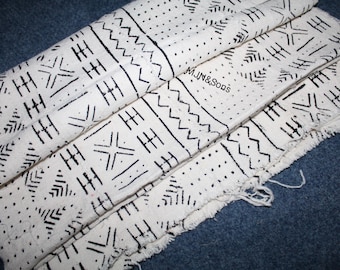 Vintage African Mud Cloth - Textile - Black and White Pattern