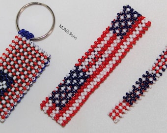 United States - USA - Set of Keyring, Large & Medium Bracelets