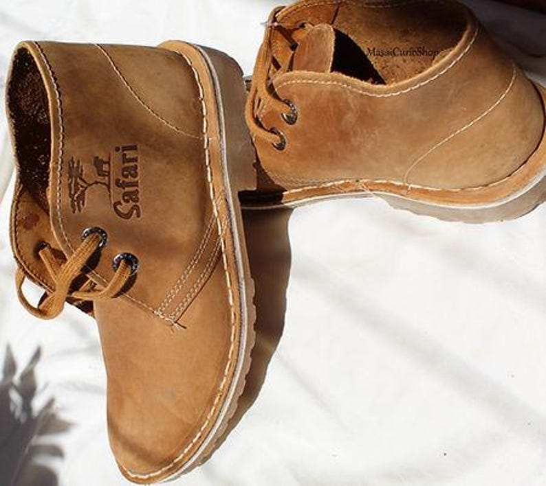 Kenijskie buty safari unisex – brązowe skórzane buty safari zdjęcie 2
