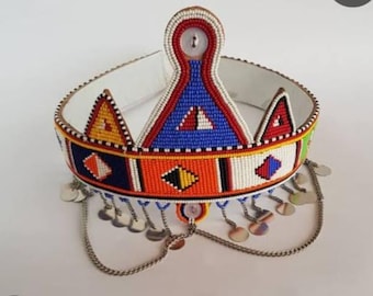 Maasai Tribal Ceremonial Beaded Crown for Men
