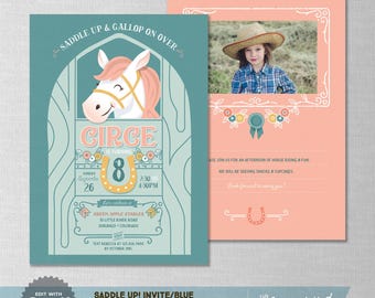EDITABLE! Pony | Horse | Farm | Equestrian Birthday Invitation | Digital Download | Corjl
