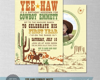 EDITABLE! Cowboy | Western | West | Horse Birthday Invitation | Digital Download | Corjl
