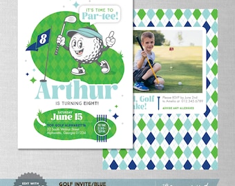 Golf Birthday Invitation | Editable Mini Putt Putt Party Invite (Digital Download)