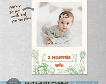 EDITABLE! Farmers Market Photo Garland | Flags | Bunting | Farm | Digital Download | Corjl