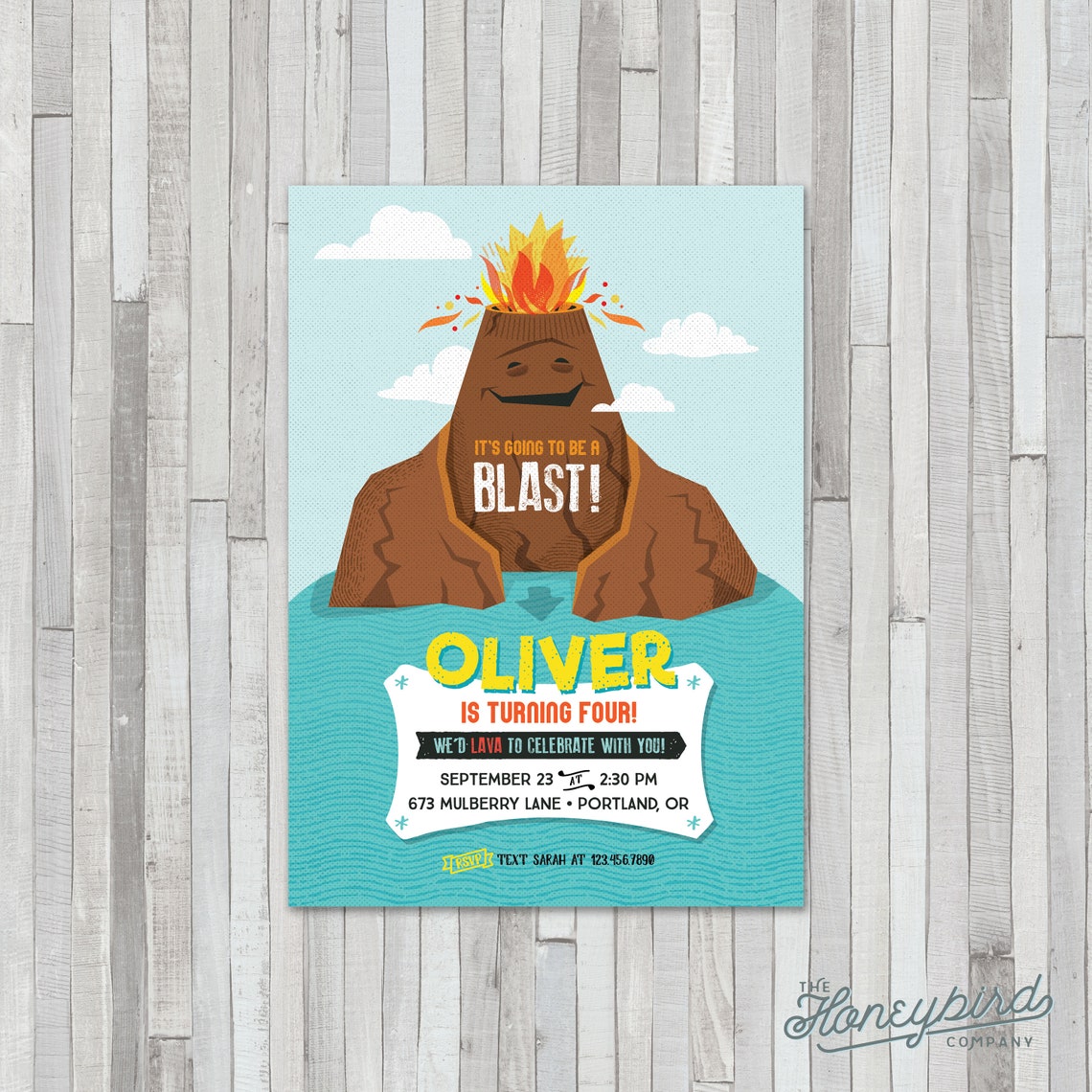 Volcano / Lava / Science Birthday Invitation Etsy