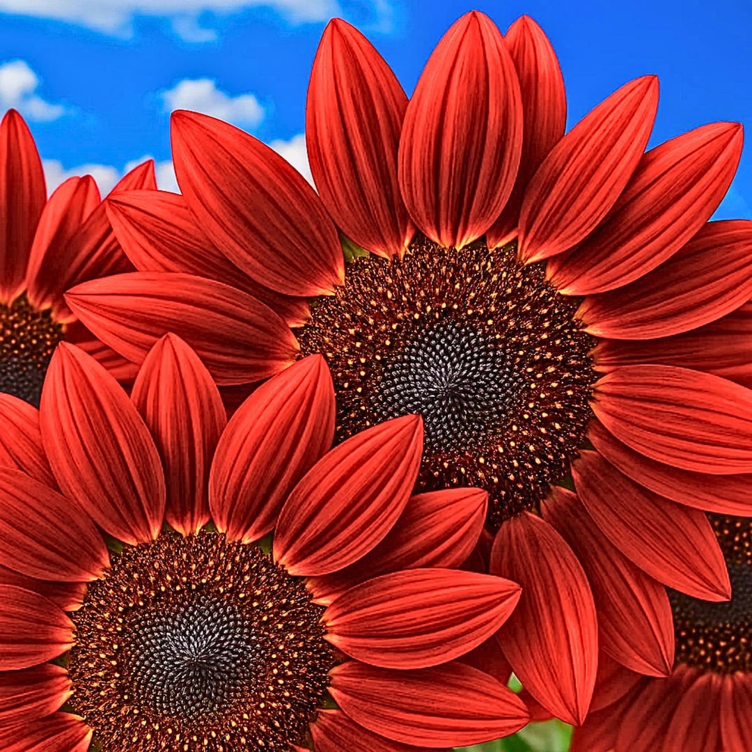 Red Sunflowe 30 Red Sun Sunflower Seeds – Rare Maroon Variety, Garden Planting - Etsy