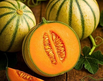 50 Charentais Melon Seeds – Classic French Muskmelon for Home Garden – Cucumis Melo Seeds