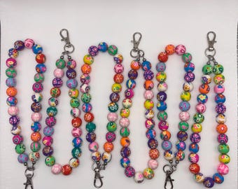 Handmade Colorful Flower Beaded Phone Wristlet