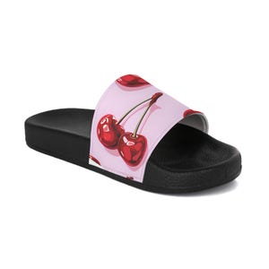 Cherry Blossom Women&#39;s Slide Sandals - Comfortable Summer Footwear, Beach Slides, Casual Slippers, Gift for Her, Vacation Ready