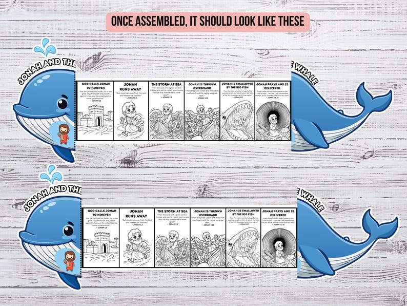 Jonah and the Whale Bible Craft Printable Sunday School Lesson ...