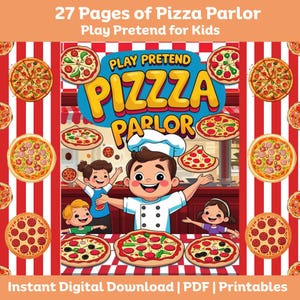 Pretend Play Pizza Shop Build A Pizza Preschool Printable Busy Book Kindergarten Printable Toddler Activity Preschool Activity Role Playing