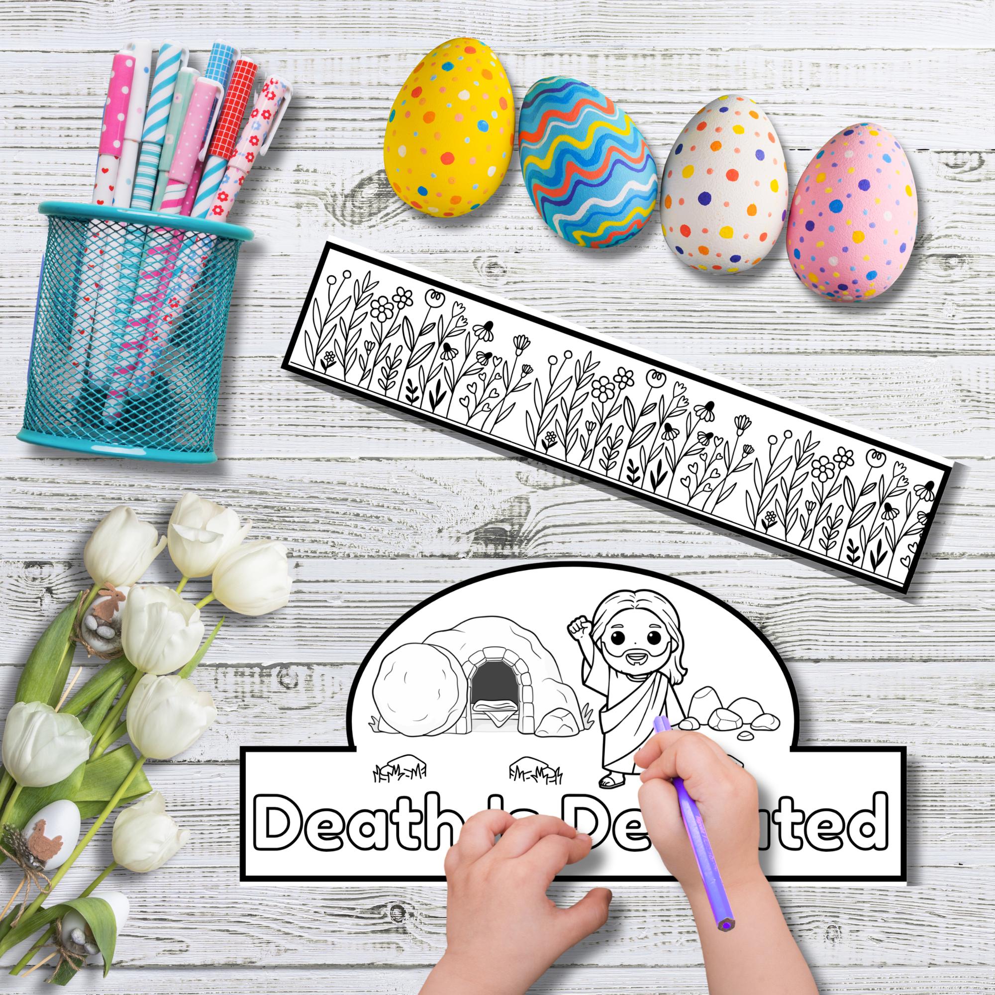 Christian Easter Party Hat Printable for Kids, Color Cut & Wear Easter ...