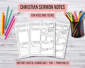 Kids Sermon Notes Printable, Church Notes for Kids, Christian Worship Activity, Sunday Church Worksheet, Reusable Sunday Church Activity PDF