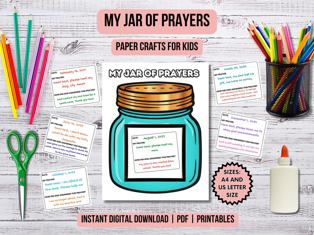 Prayer Jar Paper Craft Christian Kids Prayer Activity How to Pray ...