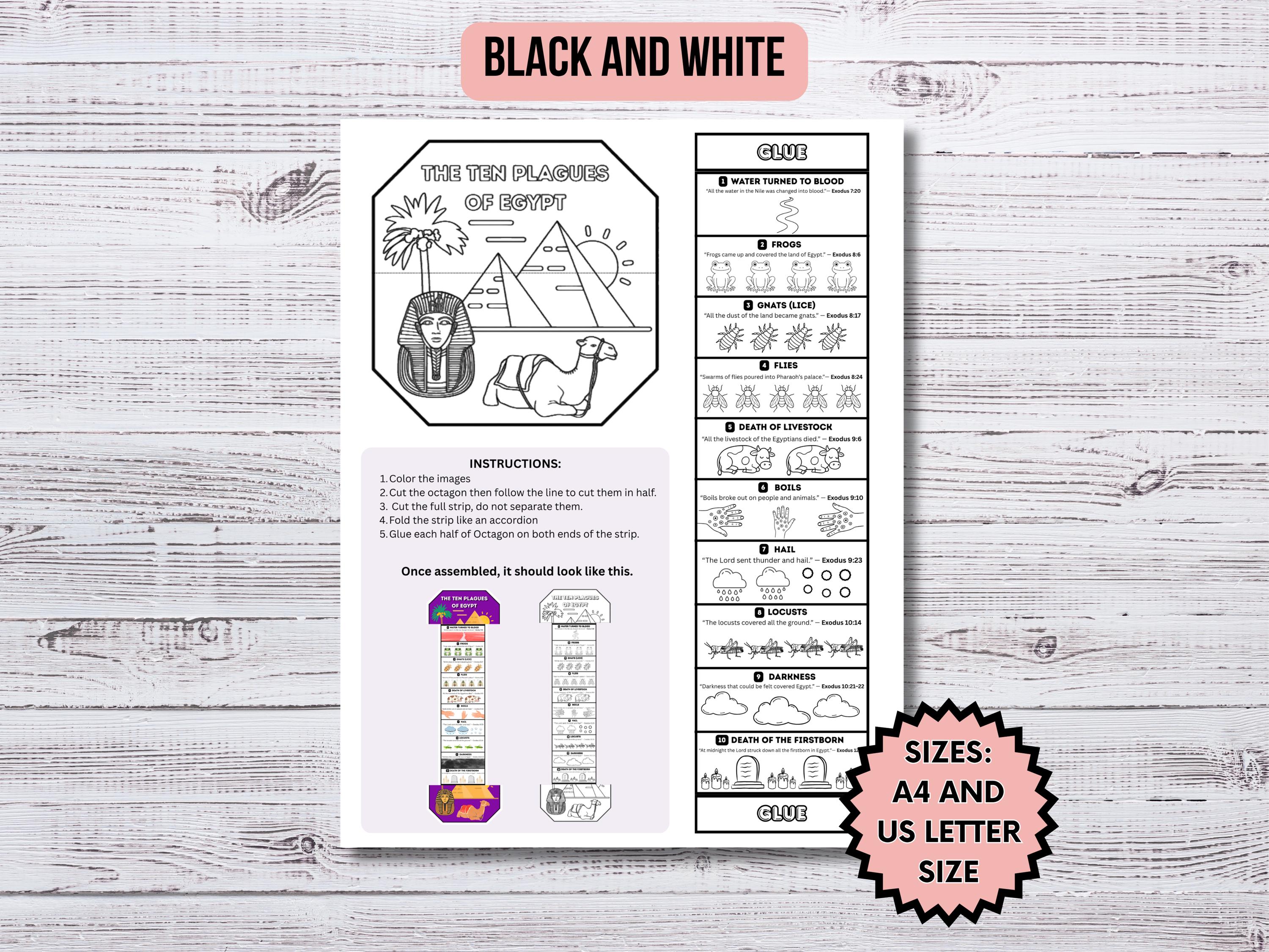 The Ten Plagues of Egypt Folding Surprise Printable Bible Story for ...