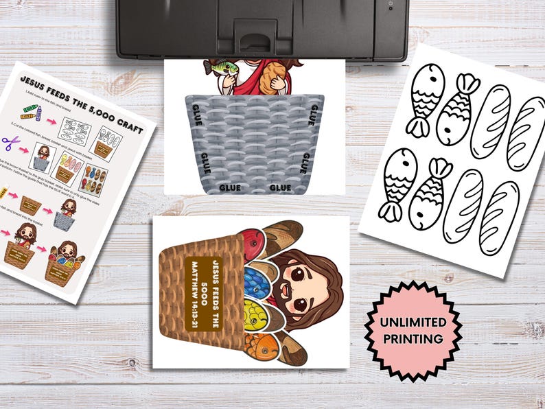 Jesus Feeds the 5000 Bible Story Paper Craft for Christian Kids ...
