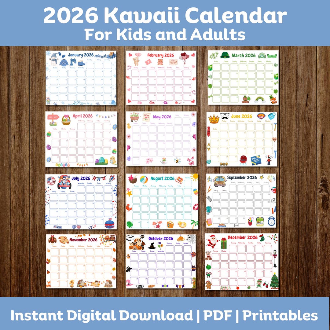 2026 Printable Calendar for Kids & Families | Monthly Wall Calendar PDF ...