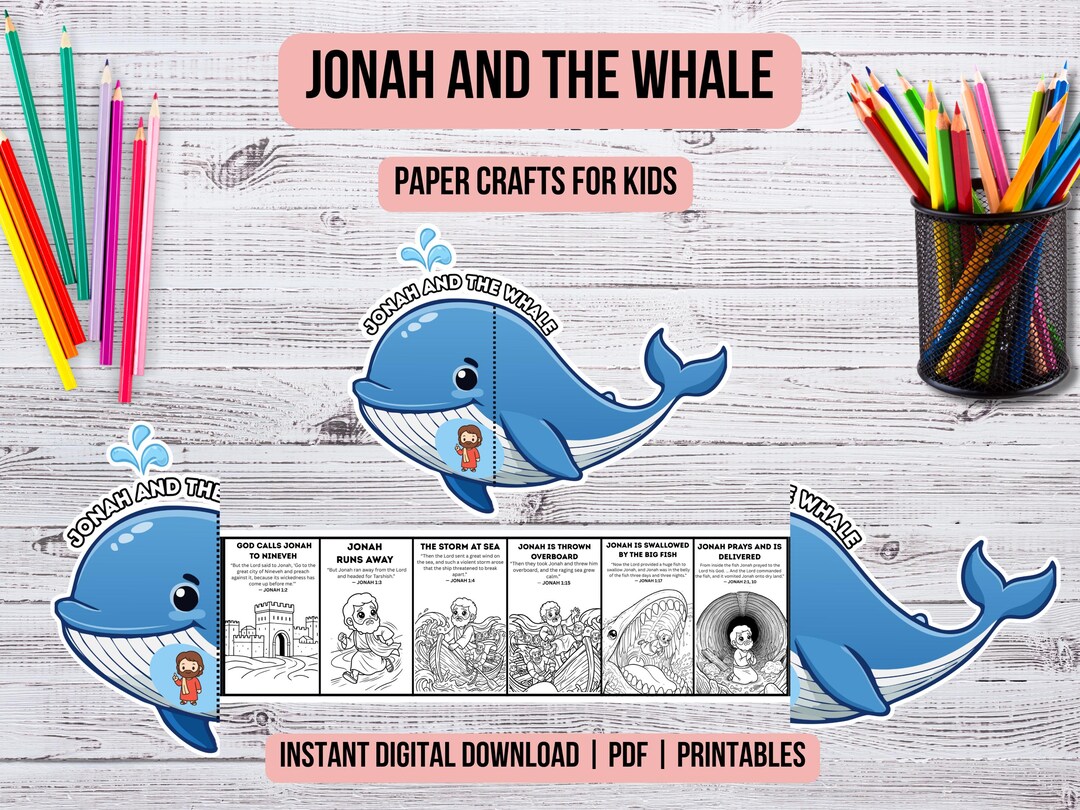 Jonah and the Whale Bible Craft Printable Sunday School Lesson ...