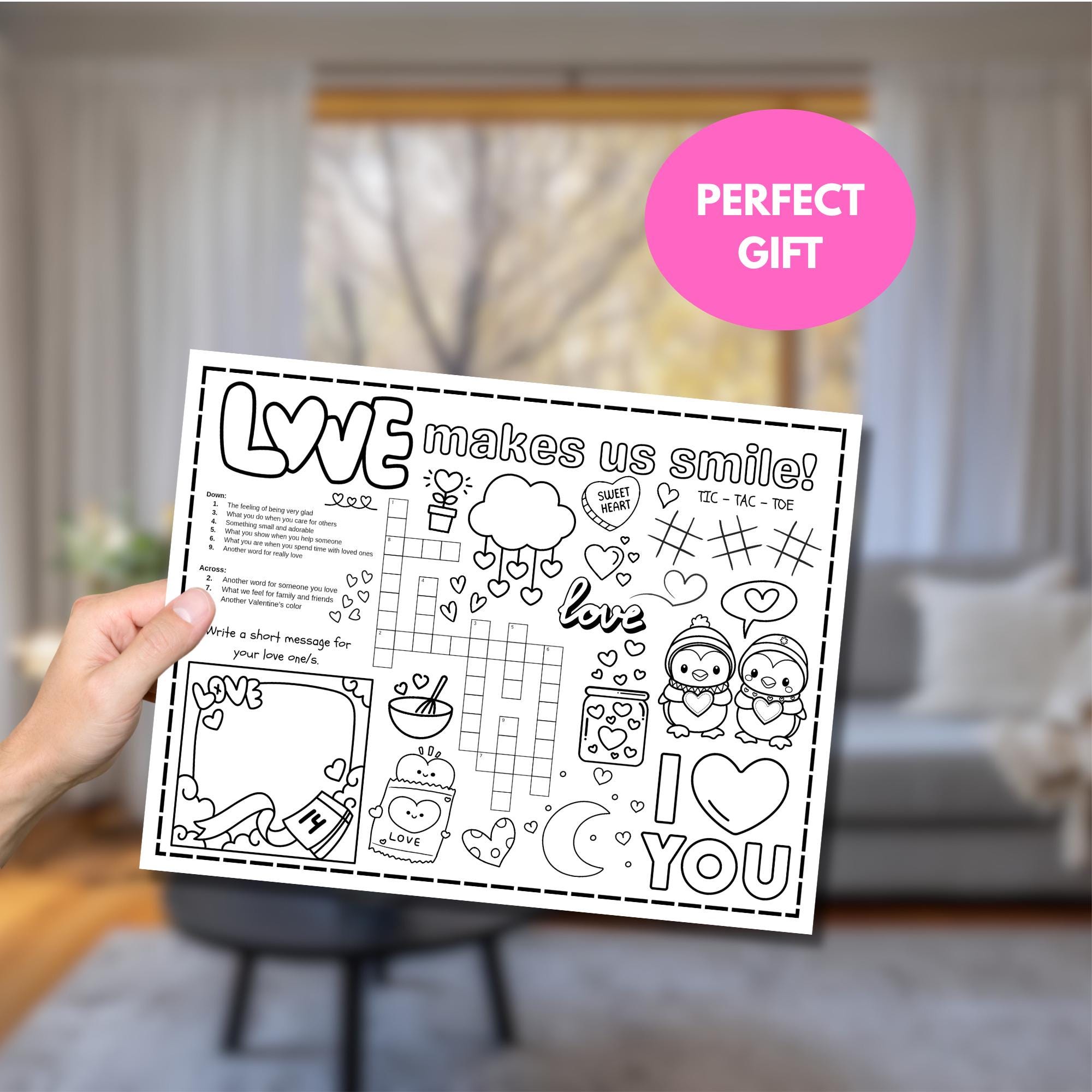 Valentine Activity Placemat Printable for Kids | Valentine Classroom ...