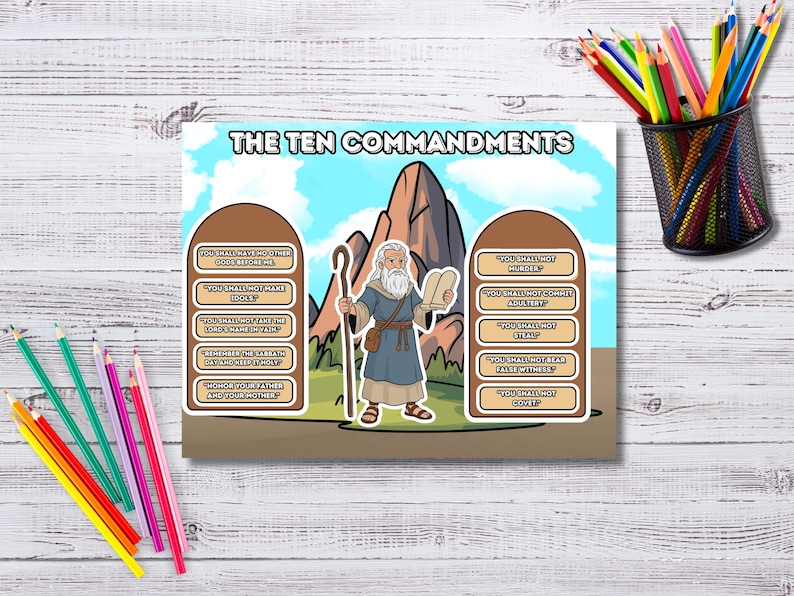 The Ten Commandments Craft for Christian Kids 10 Commandments Printable ...