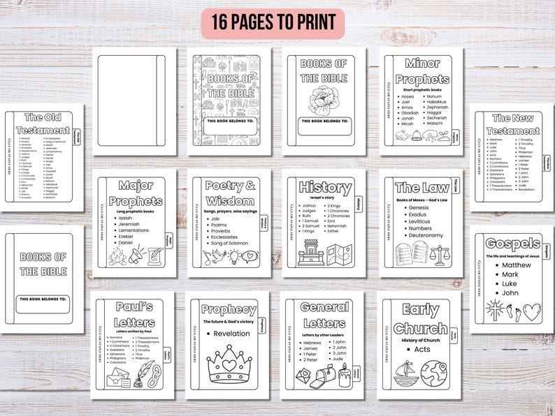 Books of the Bible Flip Book for Kids Sunday School Craft Printable ...