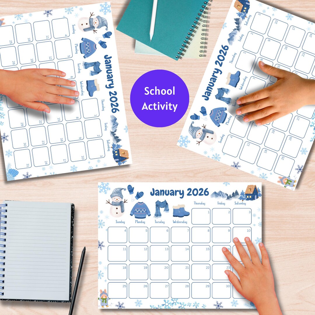 2026 Printable Calendar for Kids & Families | Monthly Wall Calendar PDF ...