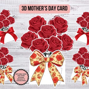 Bible Craft Mother's Day Flower 3D Greeting Card DIY Gift from Christian Kids Mother's Day Keepsake Printable Flower Bouquet Coloring Pages