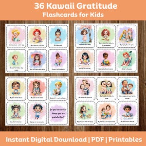 Pastel Gratitude Cards for Kids: Thankful Prompts, Positive Mindset (PDF Download)