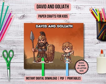 David and Goliath Craft Kids Church Bible Coloring Page Sunday School Activity Old Testament Lesson Christian Homeschool Bible Activities