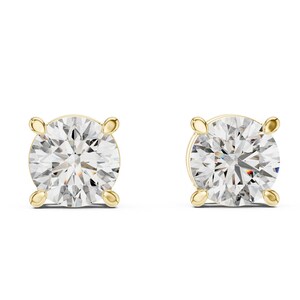 Pendientes sencillos redondos de moissanita en plata 925 de 7 mm / Joyería clásica y elegante / Regalo de Navidad / Regalo de aniversario
