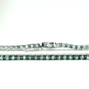 Emerald 3mm Round Tennis Bracelet | 925 Sterling Silver Elegant Green Gemstone Jewelry