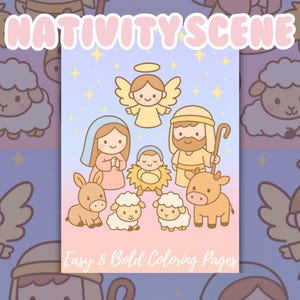 Chibi Nativity Scene Coloring Pages: Christmas Christian Printables (PDF Download)